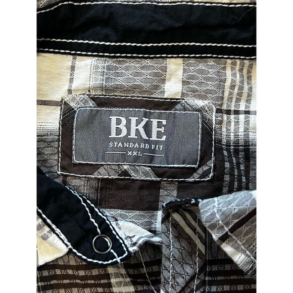 BKE Plaid Pearl Snap Shirt Vintage Standard Fit Western Ranch Cowboy Mens XXL - Picture 5 of 5